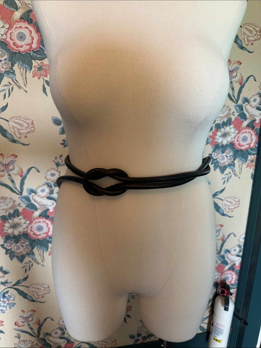 Marina Rinaldi Black and Brown Tie Leather Belt